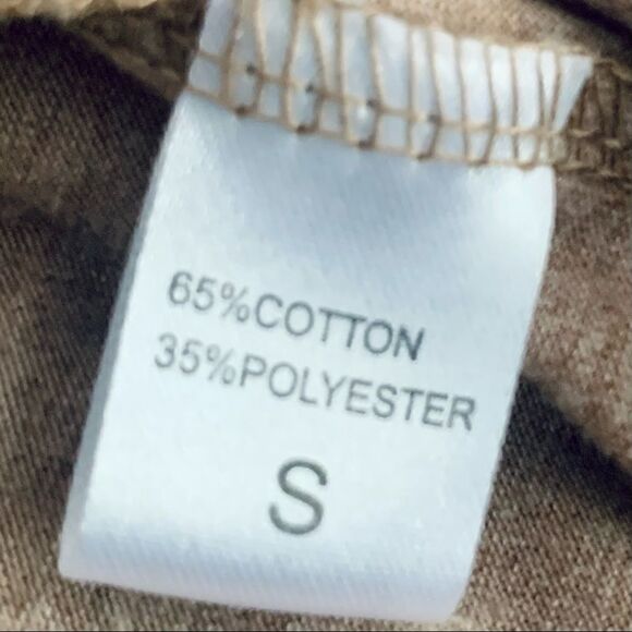 SHEIN Light Brown Split Hem Pullover Long Sleeve Shirt Size Small - Picture 9 of 9